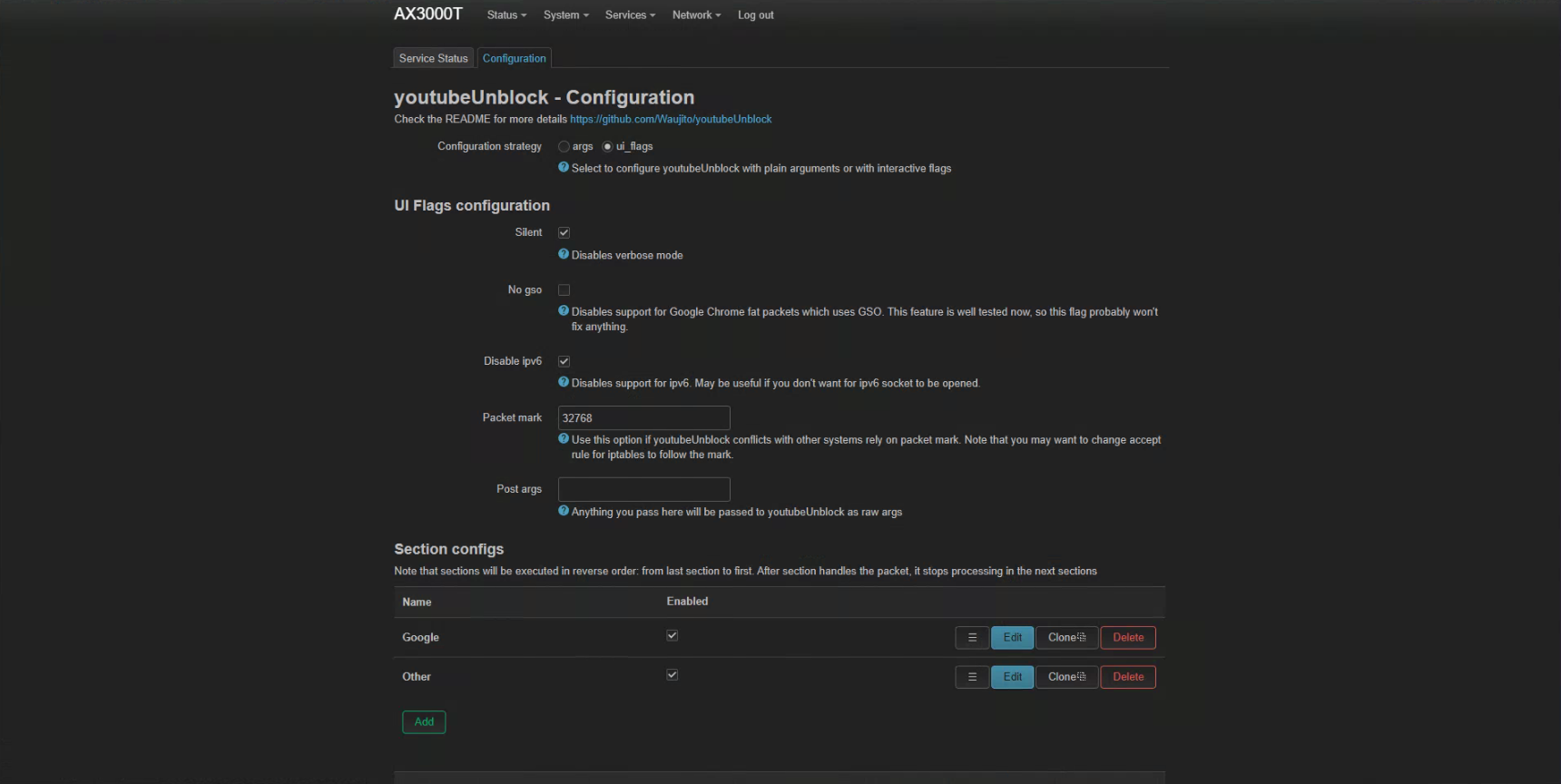 Установка youtubeUnblock на OpenWrt Установка youtubeUnblock на OpenWrt